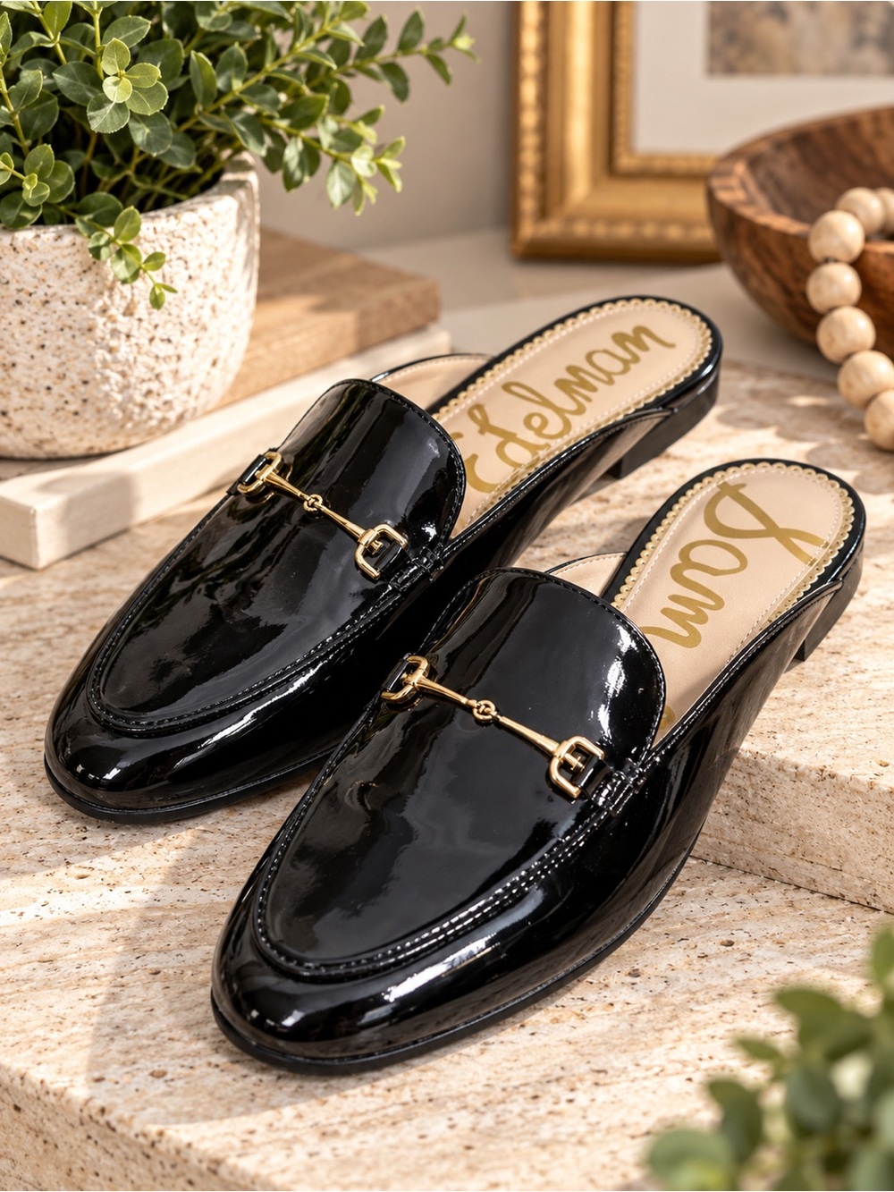Sam Edelman Linnie Bit Mule Black Patent Leather Loafers Women’s 8.5